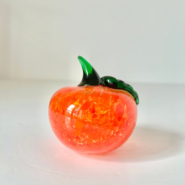 Vintage MURANO Glaze Blown Glass - Fruit Ornament - Paper weight - Halloween Apple