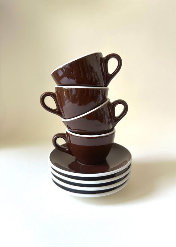 ヴィンテージ イタリア製 磁器 チョコレートブラウン エスプレッソ