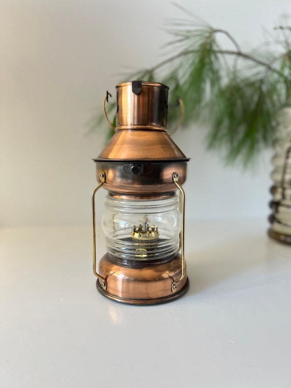 Antique Vintage Copper Storm Lamp Vintage Ships Lantern From Hong Hong Oil Lamp Hurricane Lamp Petrol Lamp Etsy