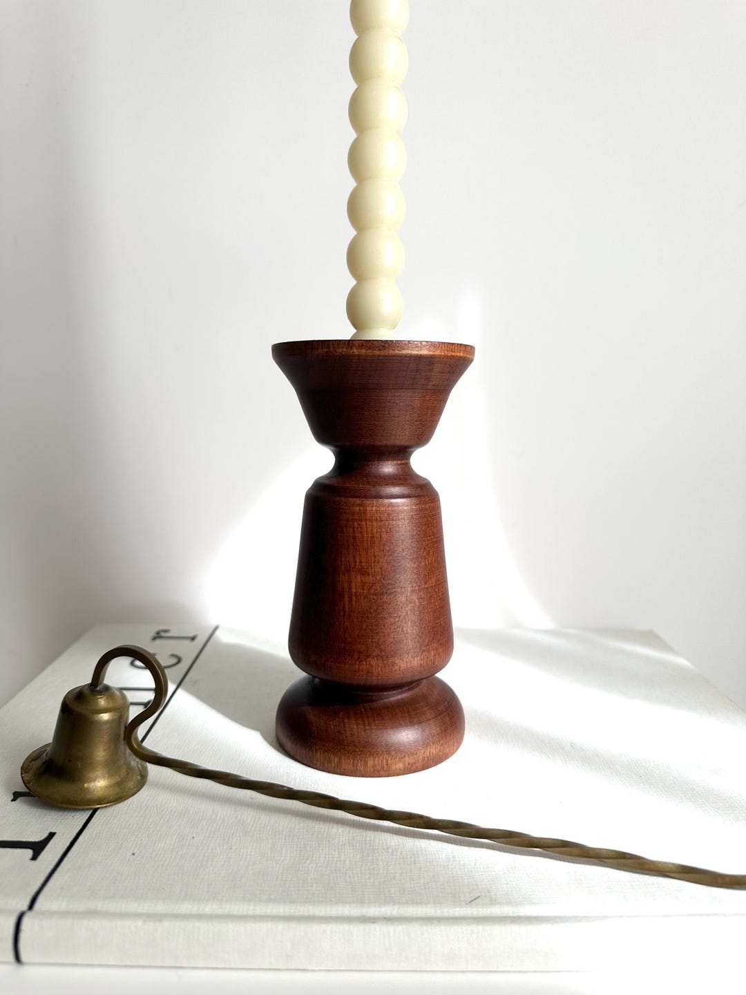 Vintage MCM Teak Wood Danish Candlestick Holders | Mid Century Candle ...