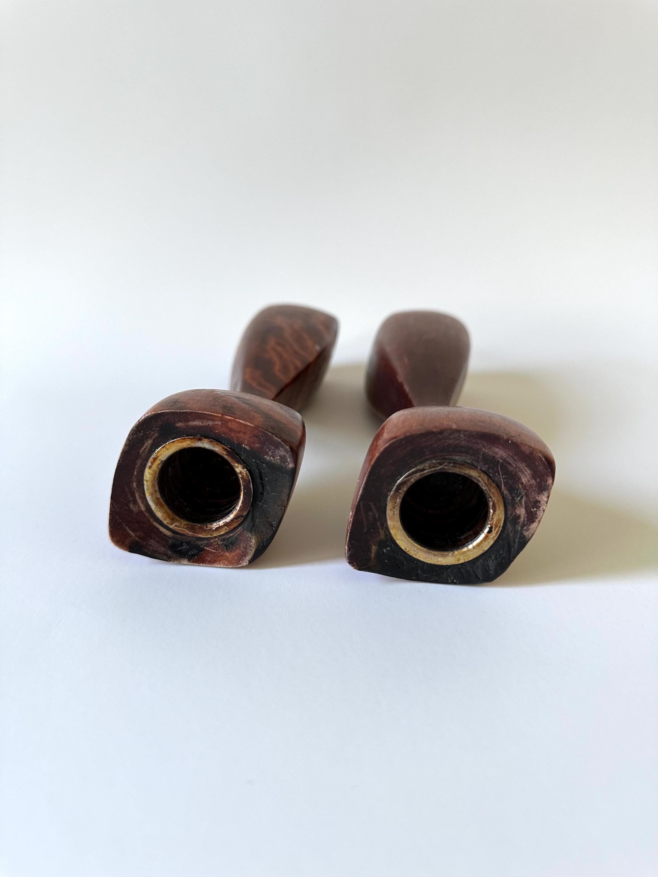 Vintage MCM Teak Wood Danish Candlestick Holders | Mid Century Candle ...