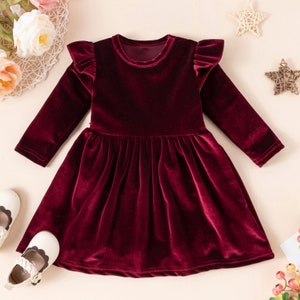 Girl's Winter Velvet Holiday Dress