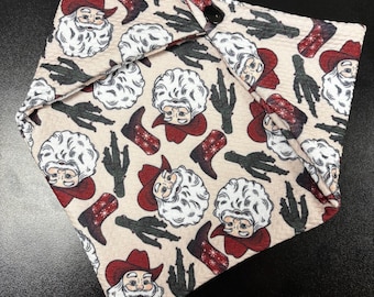 Cowboy Santa Christmas Snap On Dog Bandana
