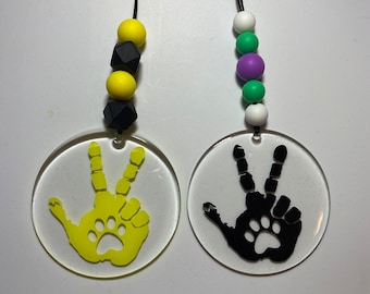 Paw Print Wave Car Charm