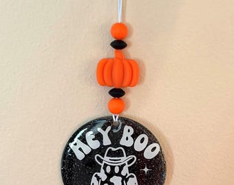 Hey Boo Cowboy Ghost Car Charm