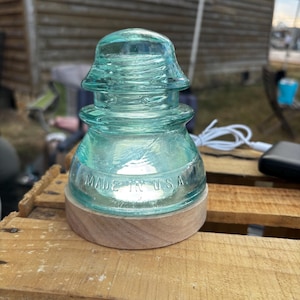 Vintage Glass Insulator LED Light