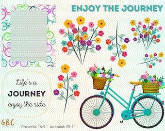 Enjoy The Journey Bike Bible Journaling Printable - Digital File