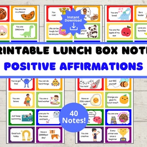Positive Affirmation Lunchbox Notizen für Kinder