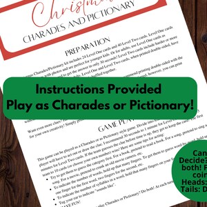 Christmas Charades and Pictionary Game for Kids, Teens, and Adults ...