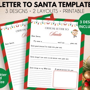 Letter to Santa Printable Wish List for Kids | Santa Letter Template