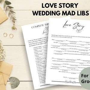 Love Story Mad Libs für zwei Bräutigame | Hochzeit Mad Libs | Gay Hochzeit Spiele | Groom Mad Libs | Arbeitsblätter zur Hochzeit