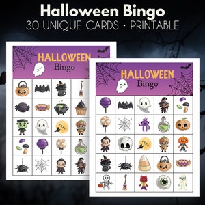 Halloween Bingo Cards With Chips | Halloween Bingo Printable | Bingo ...
