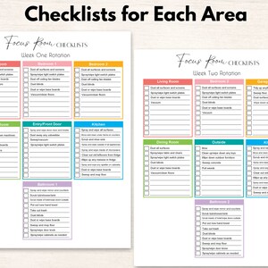 Editable Bi-weekly Cleaning Schedule Printable With Cleaning Checklist for Each Room - Etsy