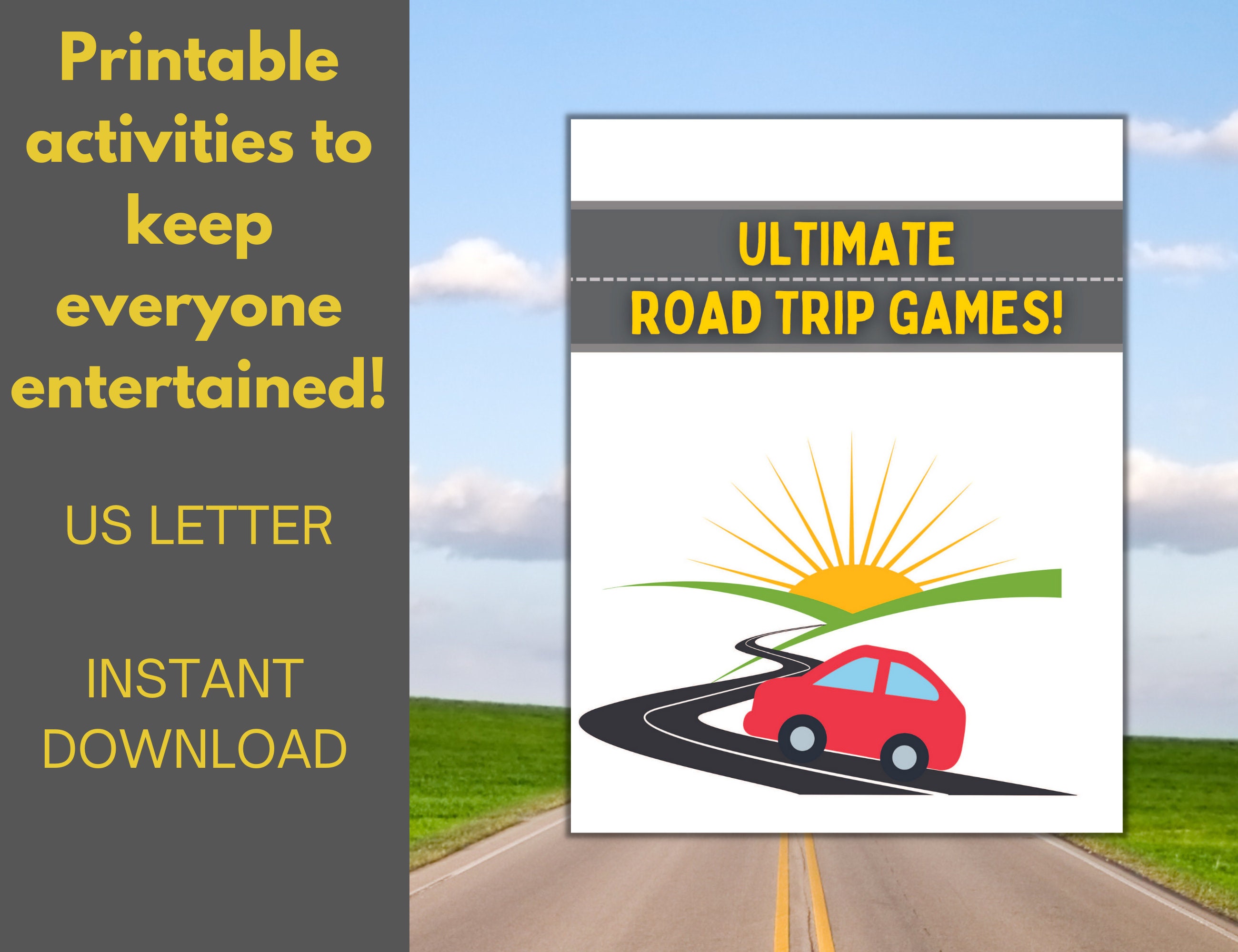 Printable Road Trip Games Bundle Travel Activity Printables for Kids - Etsy