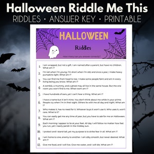 Halloween Riddles | Riddle Me This | Halloween Party Game | Halloween Printable Game | Instant Download | US Letter and A4 size