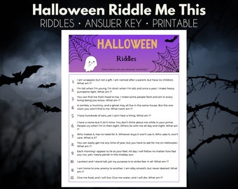 Acertijos de Halloween / Adivina esto / Juego de fiesta de Halloween / Juego imprimible de Halloween / Descarga instantánea / Tamaño carta de EE. UU. y A4