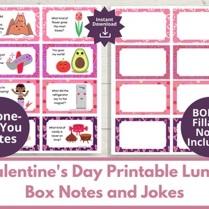 Valentine’s Day Lunchbox Notes and Lunch Box Jokes for Kids | Lunchbox Notes Printable