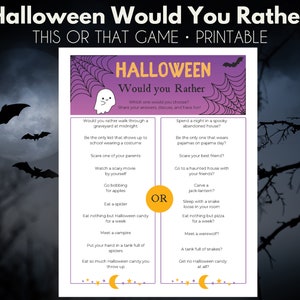 Halloween Would You Rather | Halloween Party Game | Halloween Printable Game | Instant Download | US Letter and A4 size