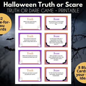 Halloween Truth or Scare | Printable Truth or Dare | Halloween Party Game | Halloween Printable Game | Instant Download | US Letter and A4