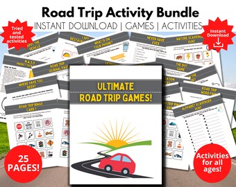 Printable Road Trip Games Bundle | Travel Activity Printables for kids
