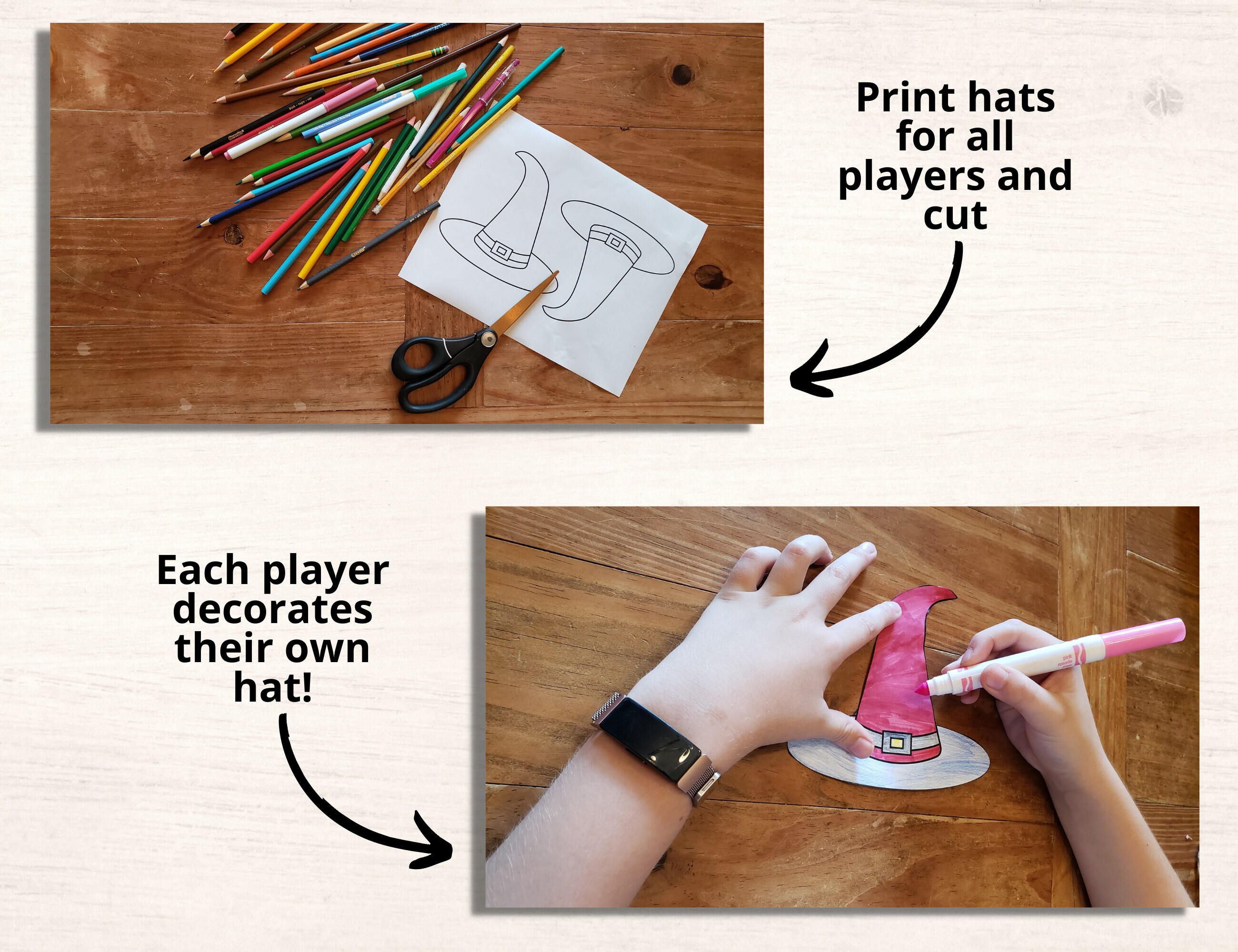 Pin the Hat on the Witch Game | Pin the Hat on the Wizard | Printable ...