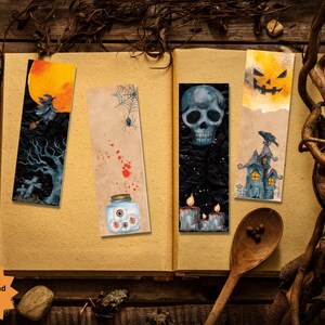 Halloween Bookmarks | Goth Bookmark | Bookmark Set | Printable Bookmarks