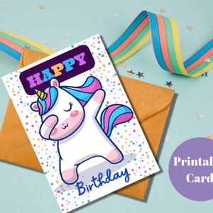 Carte d'anniversaire imprimable | Tamponner la Licorne