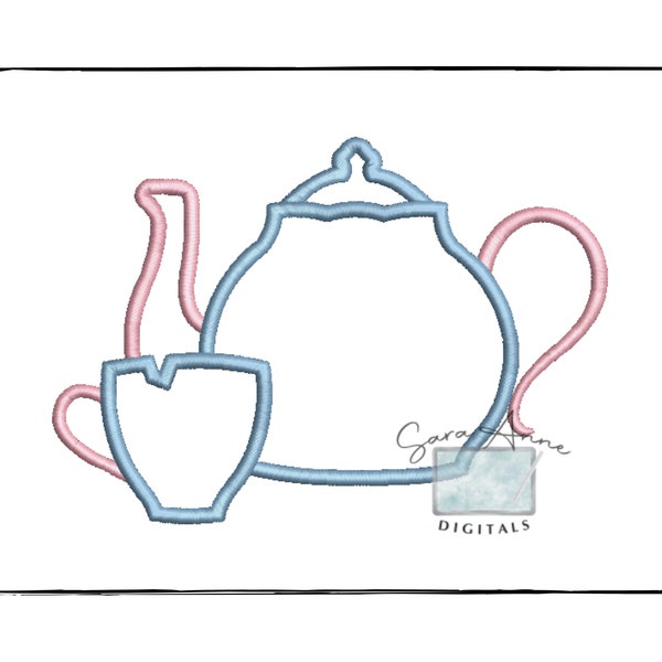 Teapot Applique Etsy