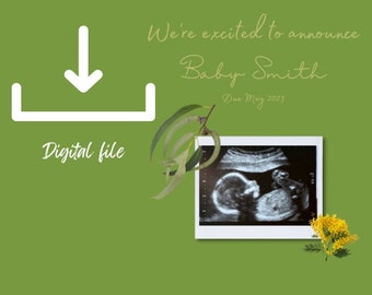 Anuncio de embarazo digital / Anuncio de embarazo personalizado / Anuncio de embarazo en redes sociales