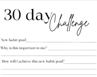 Plantilla de desafío de 30 días, Plantilla de desafío, 30 días