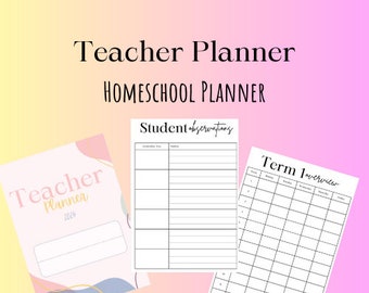 Printable Teacher Planner Printable Homeschool Planner Printable School Planner