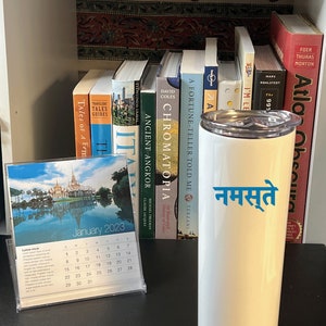 Hindi Decal- Hello (namaste), Custom Vinyl Decal for Journals, Water