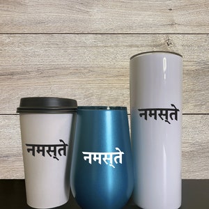 Hindi Decal- Hello (namaste), Custom Vinyl Decal for Journals, Water