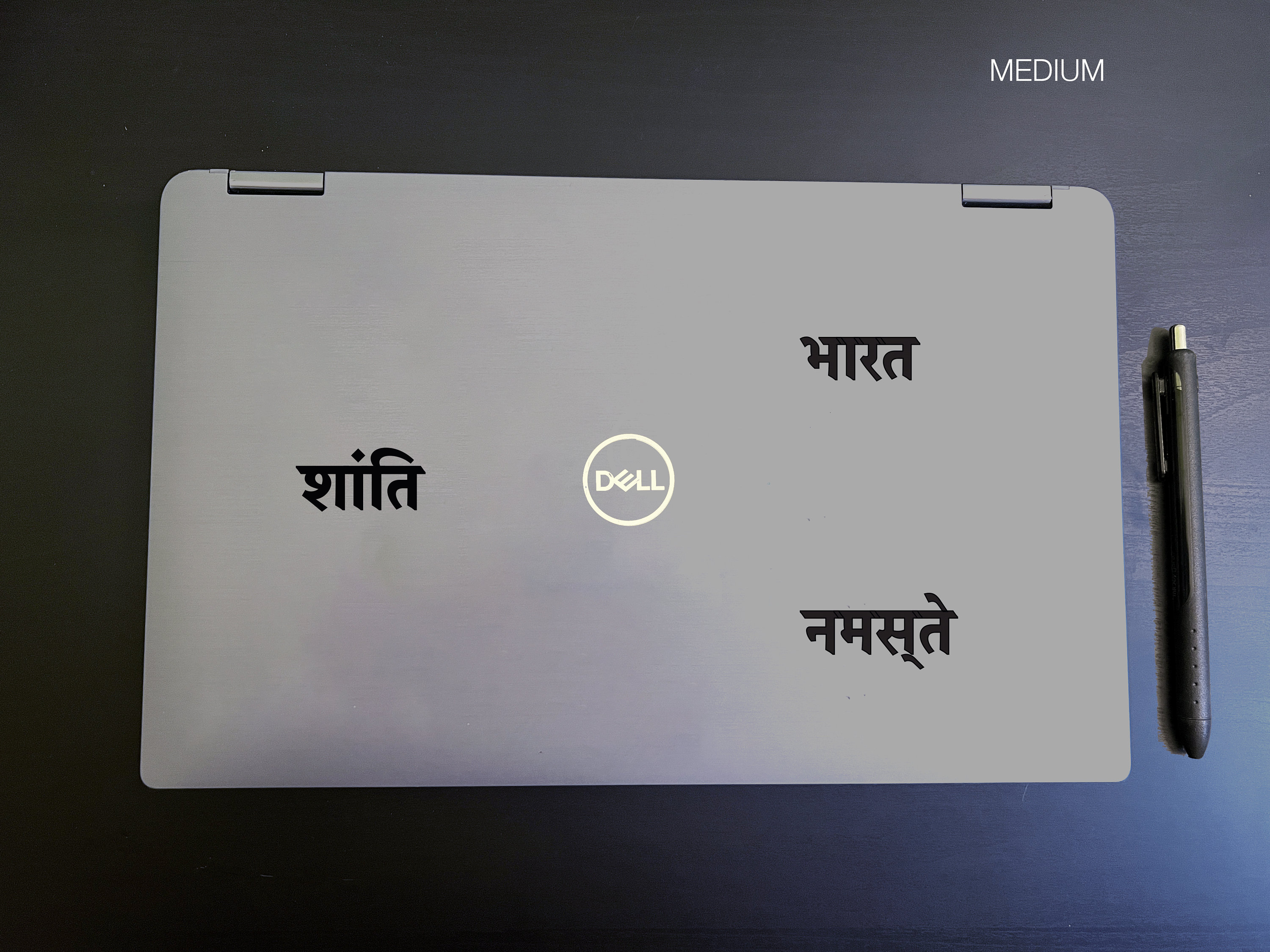 Hindi Decal India bharat, Custom Vinyl Decal for Journals, Water