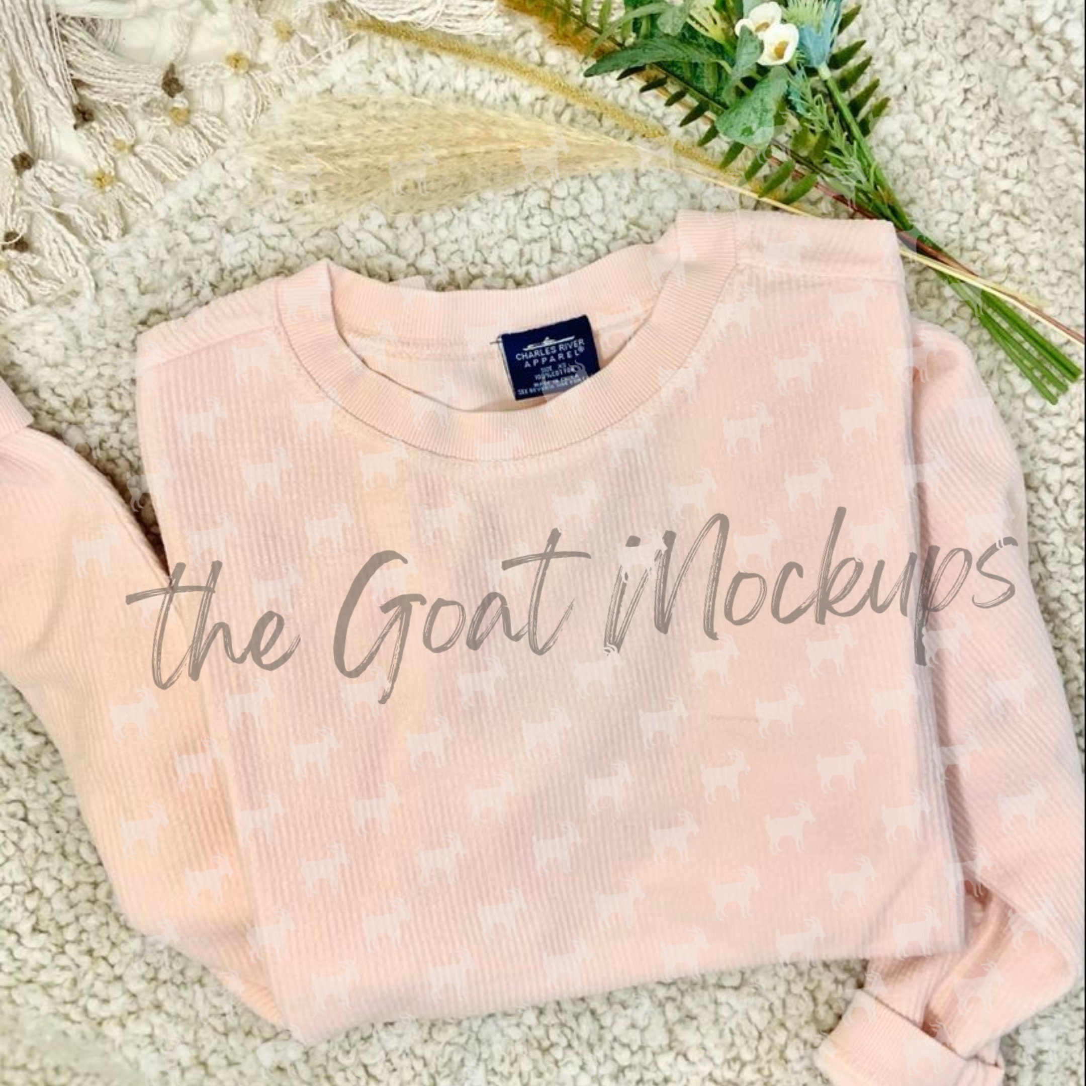 TheGoatMockups Charles River Camden Crew Millennial Pink Corded Sweatshirt Mockup Charles River Corded Sweatshirt Mockup Fall Sweatshirt Mockup Pink