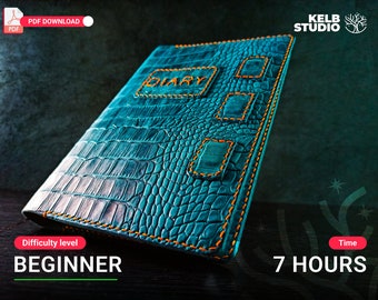 A5 Notebook Cover PDF Pattern | DIY | template | leathercraft | handmade | tutorial video