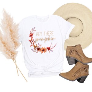 Vintage, Fall floral Tee, Trending now, comfort colors, Hey there Pumpkin,