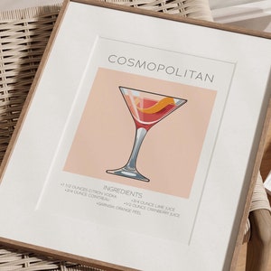 Cosmopolitan Poster, Cosmo Poster, Digital Download, Digital poster, Dorm Decor, Aesthetic Poster, Cocktail Poster, Cute wall Poster
