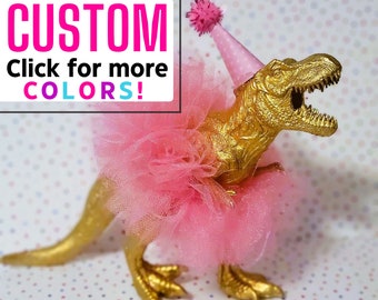 Gold Dinosaur Cake Topper: Custom Birthday Party Decoration