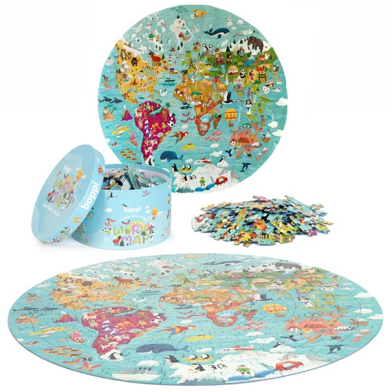 Janod - Puzzle world rounded - Our blue planet - My Bulle Toys