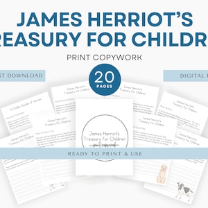 James Herriot’s Treasury Print Copy Work, Charlotte Mason Copywork, Handwriting Practice, Homeschool Printable, Morning Menu, Nature Study