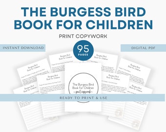 Burgess Bird Book Print Copy Work, Charlotte Mason Copywork, Handwriting Practice, Homeschool Printable, Morning Menu, Nature Study