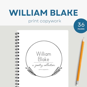 William Blake Print Copywork, Classical Charlotte Mason, Handwriting Practice, Ambleside Online
