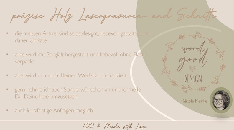 Ringbrettchen / Ringkissen / Ringhalter / Ringträgerkissen aus Holz personalisiert/Motiv 2 Ranken mit Herz / mit Namen und Datum / Hochzeit Bild 6