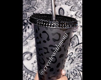 Cheetah print cold cup
