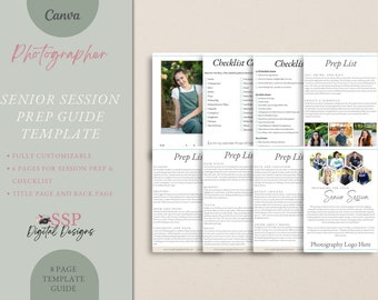 Canva Senior Portrait Prep Guide, Senior Photography Prep Guide, CANVA template, what to wear guide, Senior Photography session outfit tips.