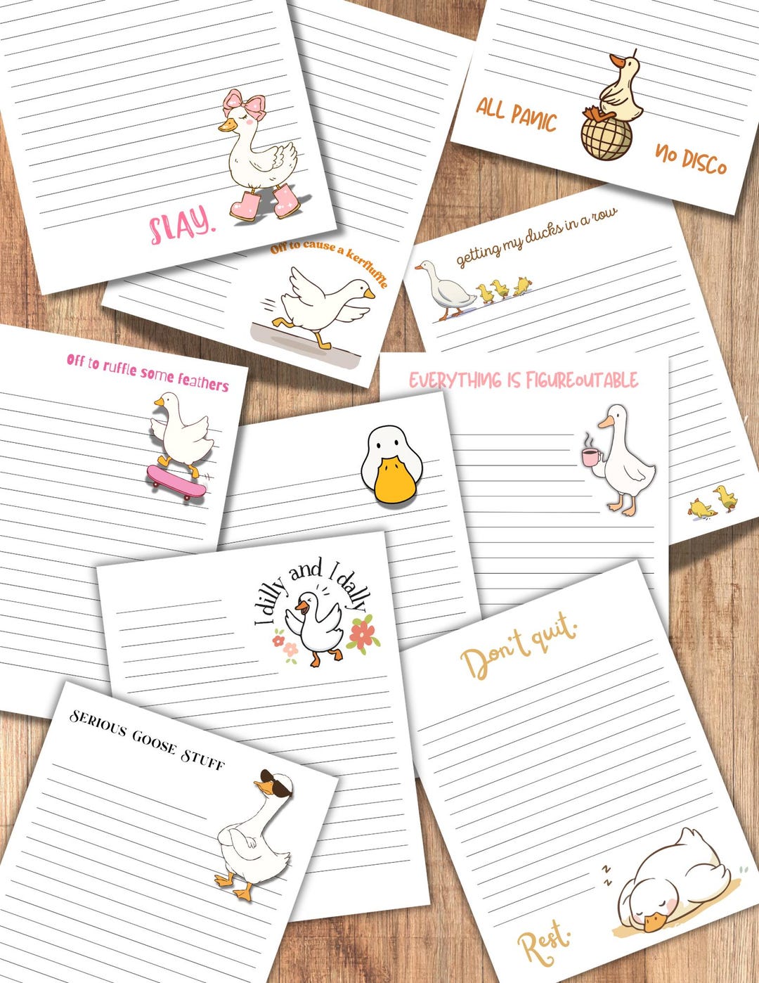 Notebook Goose Chaotic Goose Notepad | Funny Animal Stationery | 5.5x8.5 Lined Memo ...