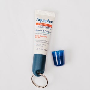 Aquaphor Keychain Cap (key ring included) - ChapCaddie Chapstick Keychain Holder