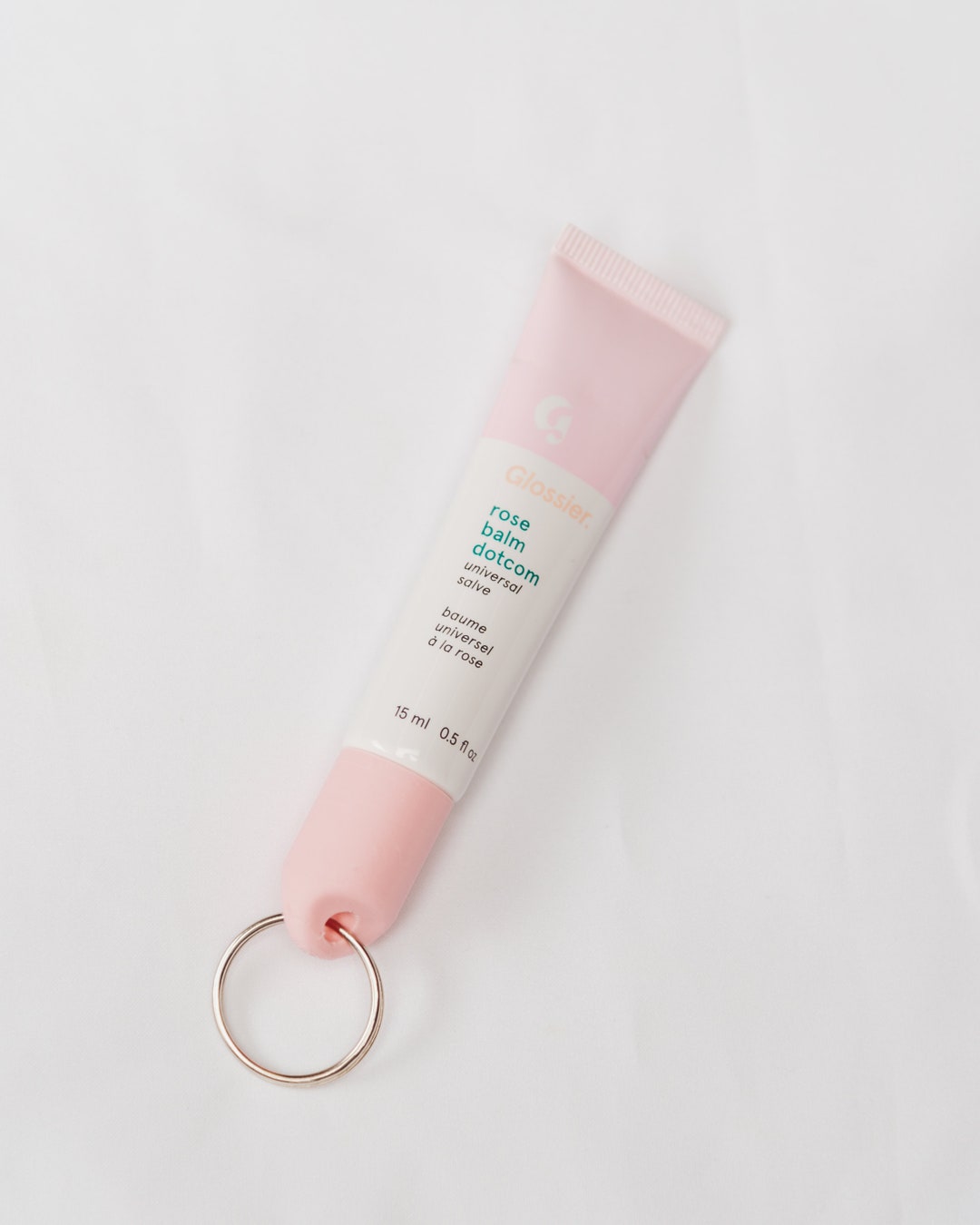 Glossier Brand Keychain Cap key Ring Included Chapstick and Lip Balm