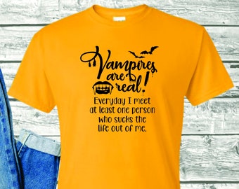 Vampires are Real Tshirt, Funny Halloween, Vampire, Bats, Trick or Treating, Haunted House, Halloween Costume, Spooky Season, Unisex Tshirt